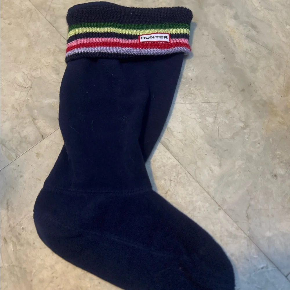 Hunter Rain Boots Black with Striped Knit Boot Socks-Willing to Sell Separately - Picture 9 of 10